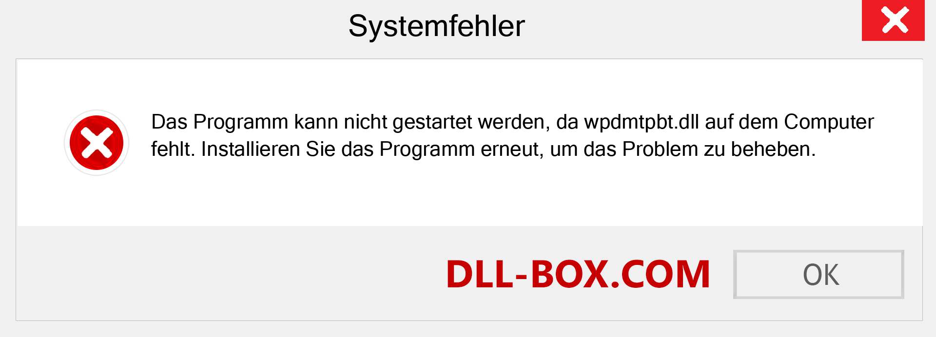 wpdmtpbt.dll-Datei fehlt?. Download für Windows 7, 8, 10 - Fix wpdmtpbt dll Missing Error unter Windows, Fotos, Bildern