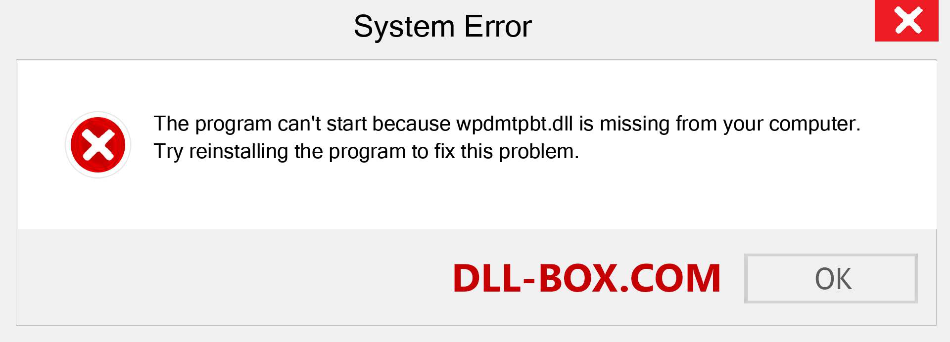  wpdmtpbt.dll file is missing?. Download for Windows 7, 8, 10 - Fix  wpdmtpbt dll Missing Error on Windows, photos, images