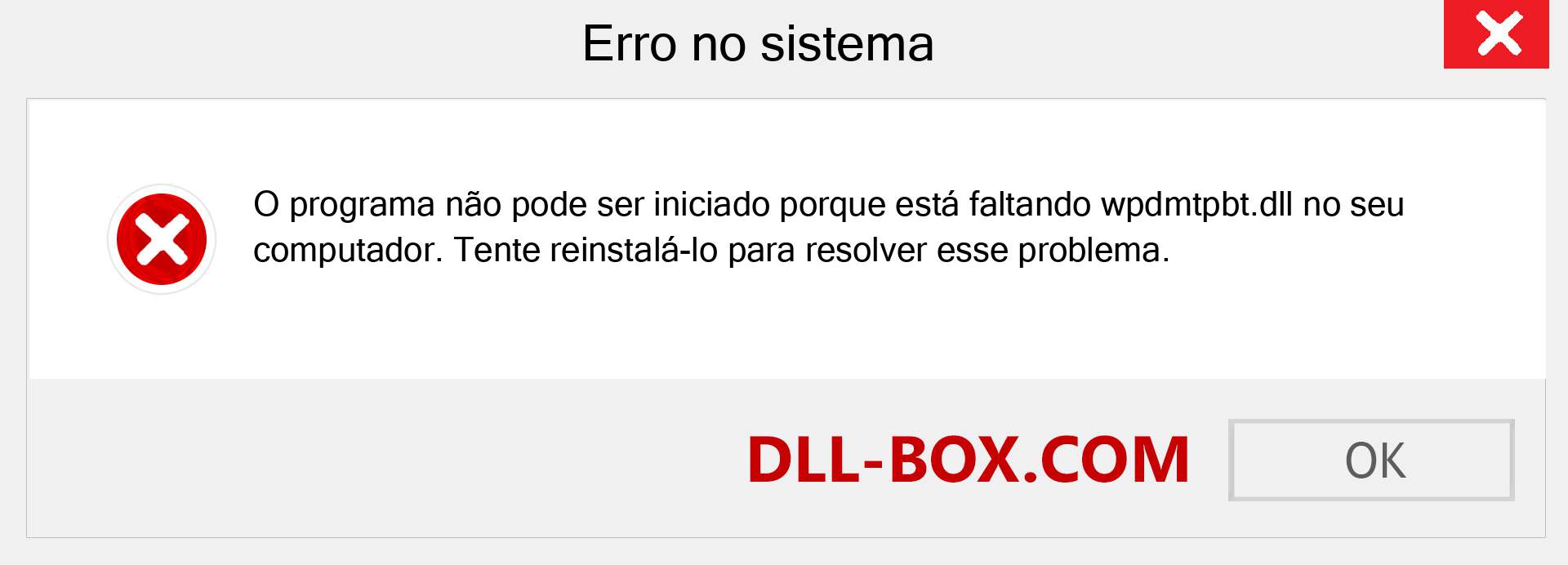 Arquivo wpdmtpbt.dll ausente ?. Download para Windows 7, 8, 10 - Correção de erro ausente wpdmtpbt dll no Windows, fotos, imagens